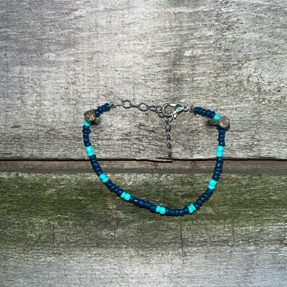Handmade Blue Beaded Bracelet